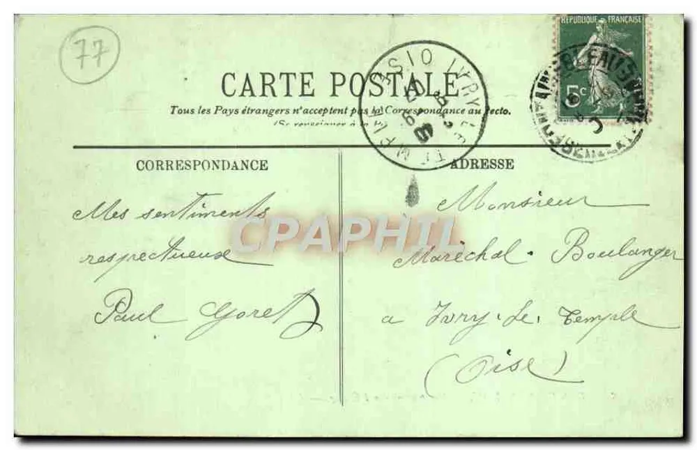 Fontainebleau — Perspectiva sobre o Lago — LL. — N° 385 - Verso