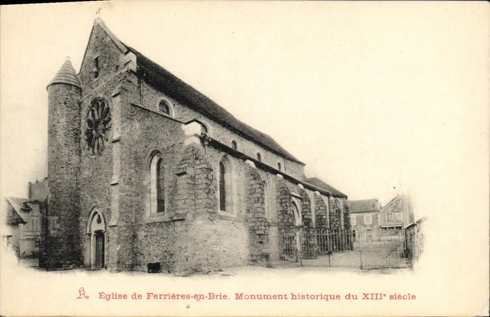 Kirche von Ferrières-en-Brie — Historisches Denkmal des 13. Jahrhunderts — unbekannter Verlag, Seriennummer nicht sichtbar - Vorderseite