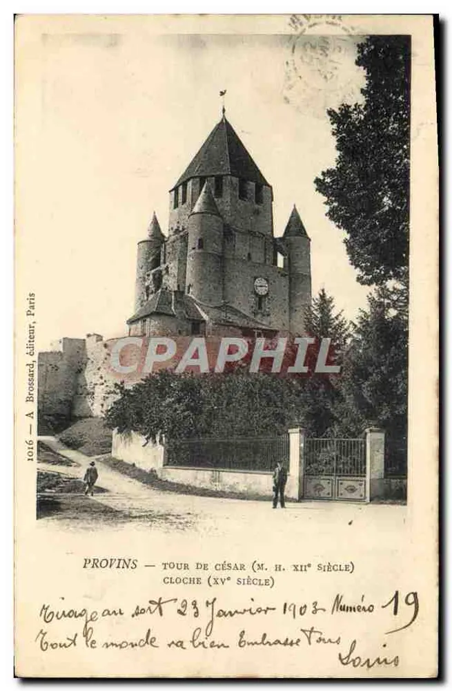 Provins — Torre de César (M. H. XIIe siècle) — A. Brossard, editora, Paris, N°19 - Frente