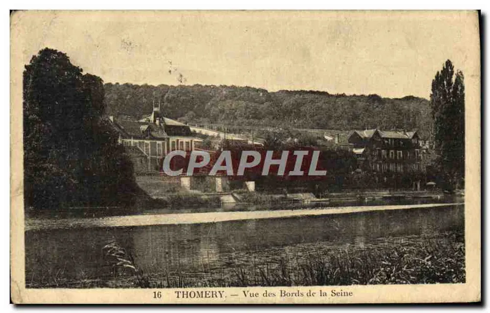 Thomery — Vue des Bords de la Seine — éditeur M. MORMANN ÉDITEUR CHAMPAGNE SUR-SEINE - Recto