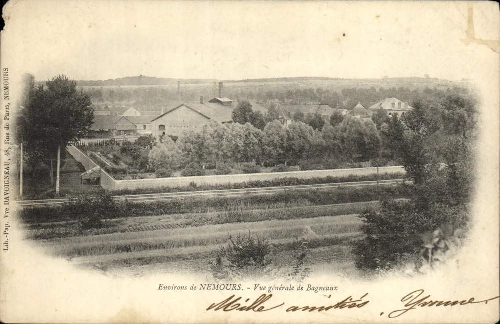 Environ de NEMOURS — Vue générale de Bagneaux — éditeur Lbh. DA VOIGNEAU, 48, Rue de Paris, NEMOURS - Frente