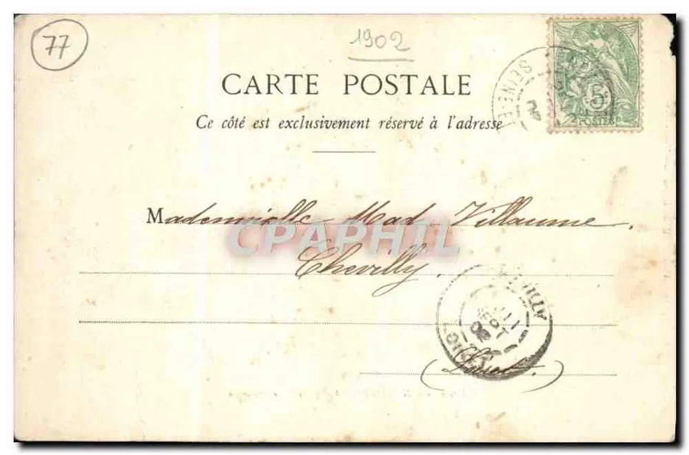Environ de NEMOURS — Vue générale de Bagneaux — éditeur Lbh. DA VOIGNEAU, 48, Rue de Paris, NEMOURS - Verso