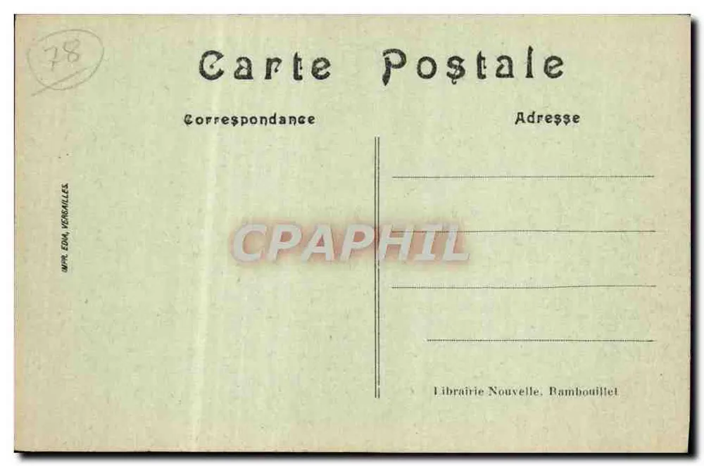 Rochefort-en-Yvelines — Das Schloss und das Wasserbecken — Librairie Nouvelle, Rambouillet - Rückseite
