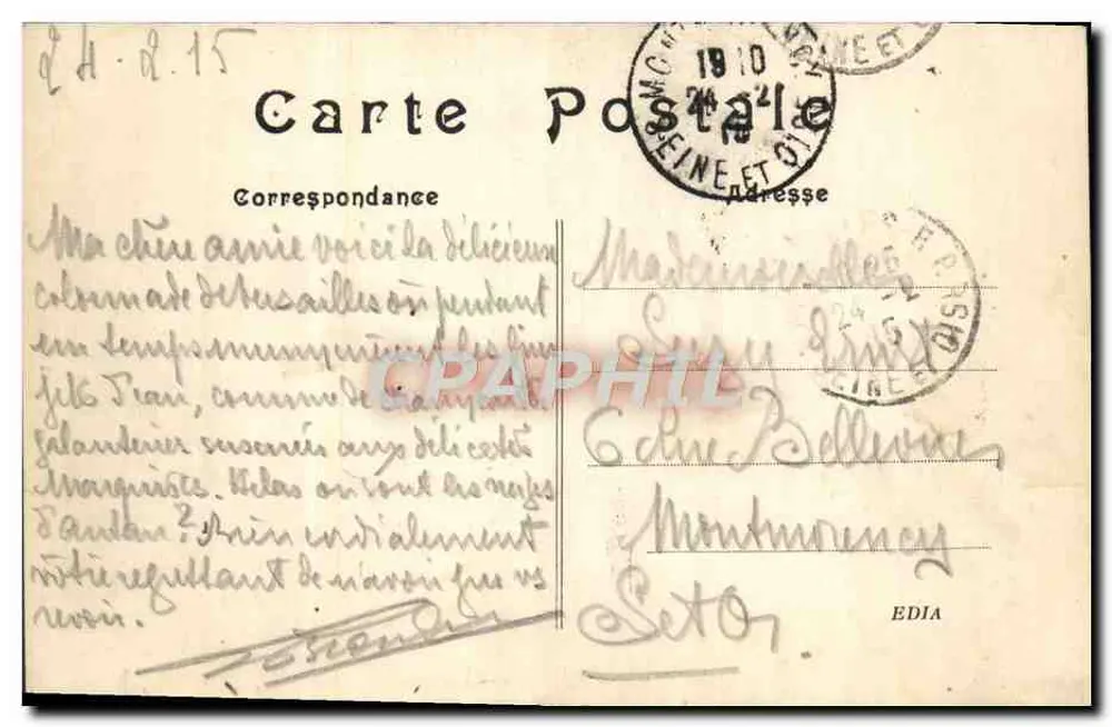 Parc de Versailles — Les Colonnades — Éditeur EDIA, n° 46 - Verso