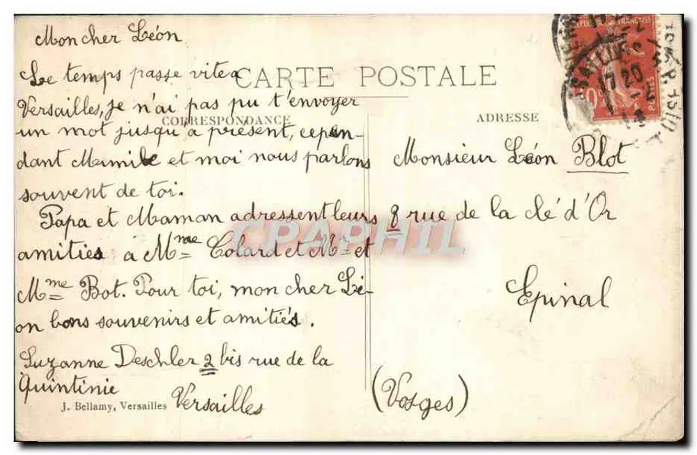 Versailles — Bassin de Latone an einem Tag der Grandes Eaux — unbekannter Verleger, n° 49 - Rückseite