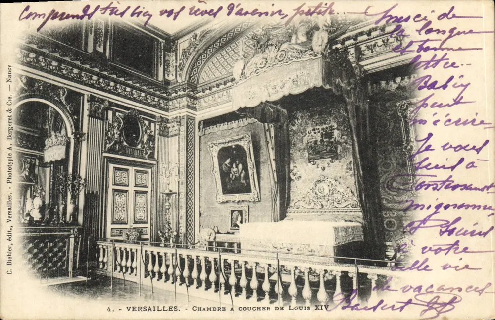 Versailles — Schlafzimmer von Louis XIV — Phototypie von A. Bergeret & Cie, Nancy - Vorderseite