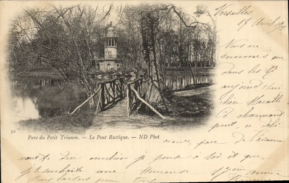 Parque do Petit Trianon — O Ponte Rustique — ND Phot - Frente