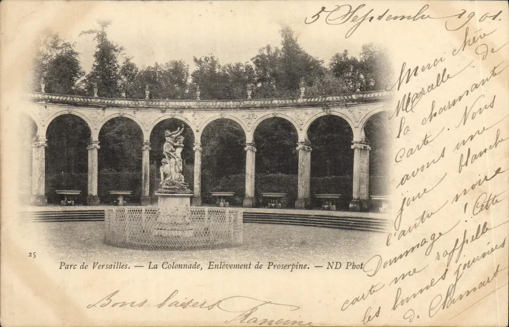 Parc de Versailles — A Colunata, O Sequestro de Proserpina — ND Fot - Frente