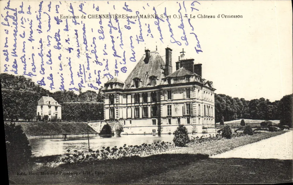 Castelo de Ormesson — Arredores de Chennevières-sur-Marne — Ed. Hert, Morcrette-Paneteterre, Paris - Frente