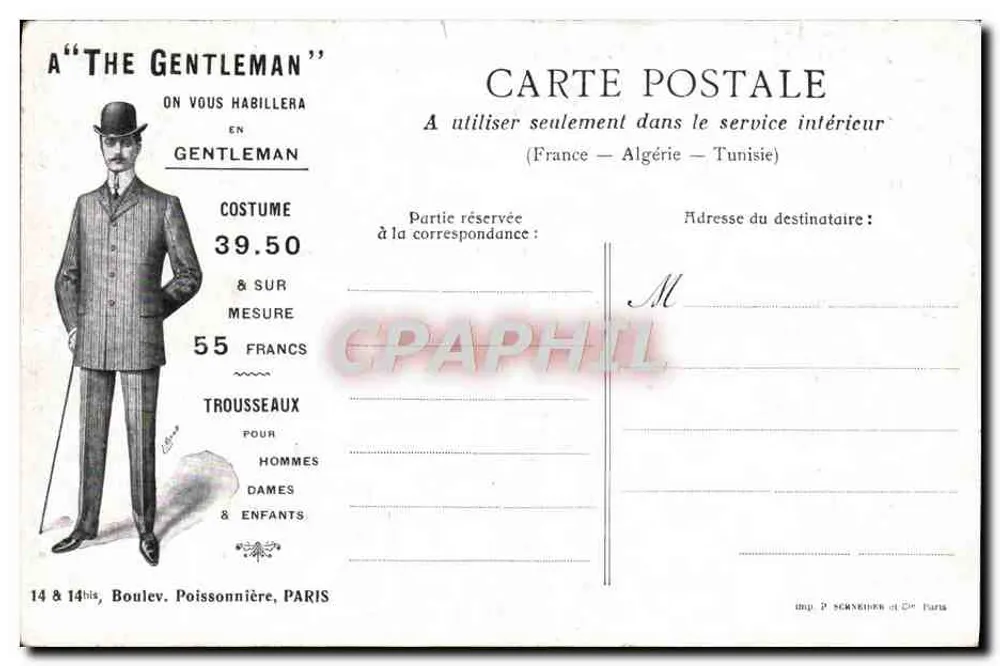 Versailles — Hameau de Marie-Antoinette: Die Farm — The Gentleman, Boulevard Poissonnière, Paris - Rückseite