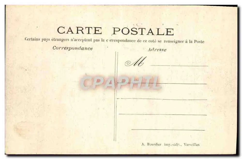 Castelo de Rambouillet, visto das Ilhas — A. Bourdier, Versailles - Verso