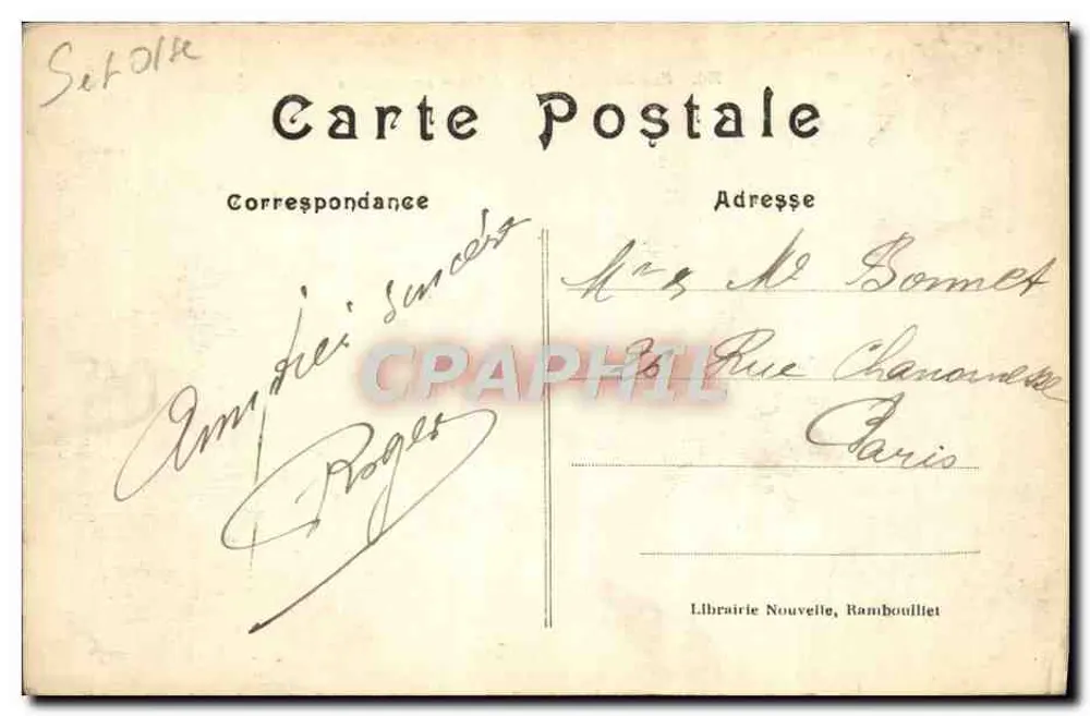 Rambouillet — O castelo visto das Ilhas — Livraria Nova - Verso