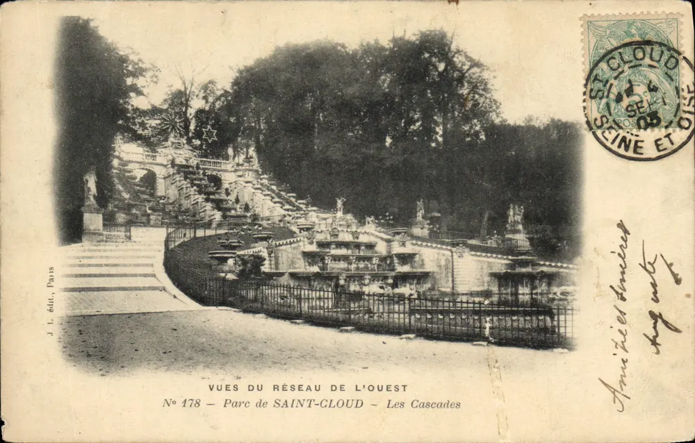 Parc de Saint-Cloud — Die Wasserfälle — J. L. Verlag, Paris, Nr. 178 - Vorderseite