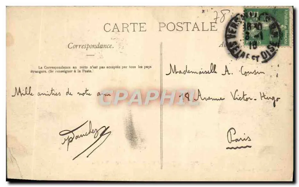 Palácio de Versalhes — A Galeria das Batalhas — Fournier, editor, Versalhes, n°7 - Verso
