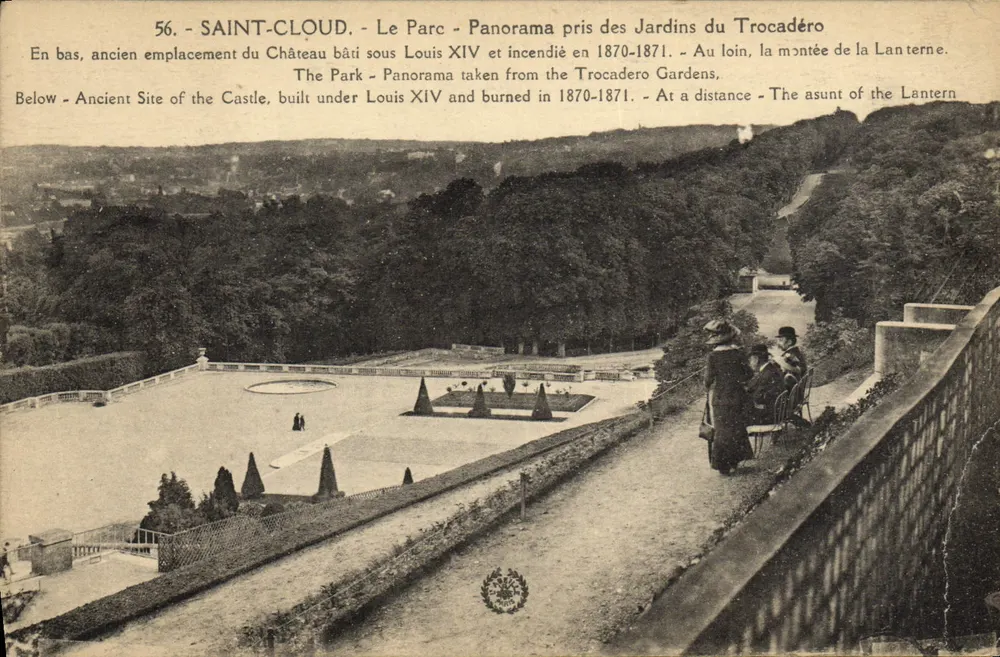 SAINT-CLLOUD - Le Parc - Panorama pris des Jardins du Trocadéro - Imp. phot. L'ANPHIL, Paris - Vorderseite