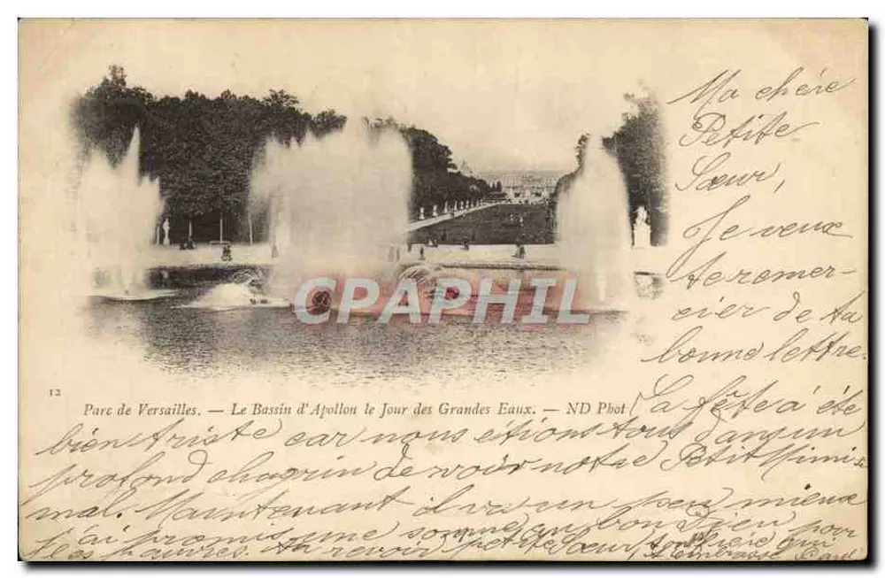 Parc von Versailles — Der Bassin d'Apollon an dem Tag der Grossen Eaux — ND Phot - Vorderseite