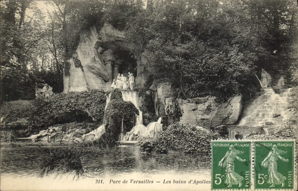 Parque de Versailles — Os Banhos de Apolo — Editor EDIA Paris-Versailles, n° de série 311 - Frente