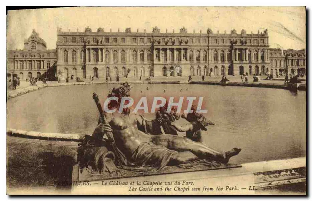 Versailles — Le Château et la Chapelle vus du Parc — LL - Recto