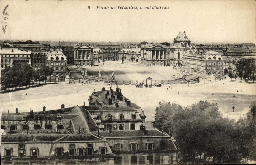 Palácio de Versalhes, vista aérea — vista panorâmica — editor não identificado, n° 6 - Frente