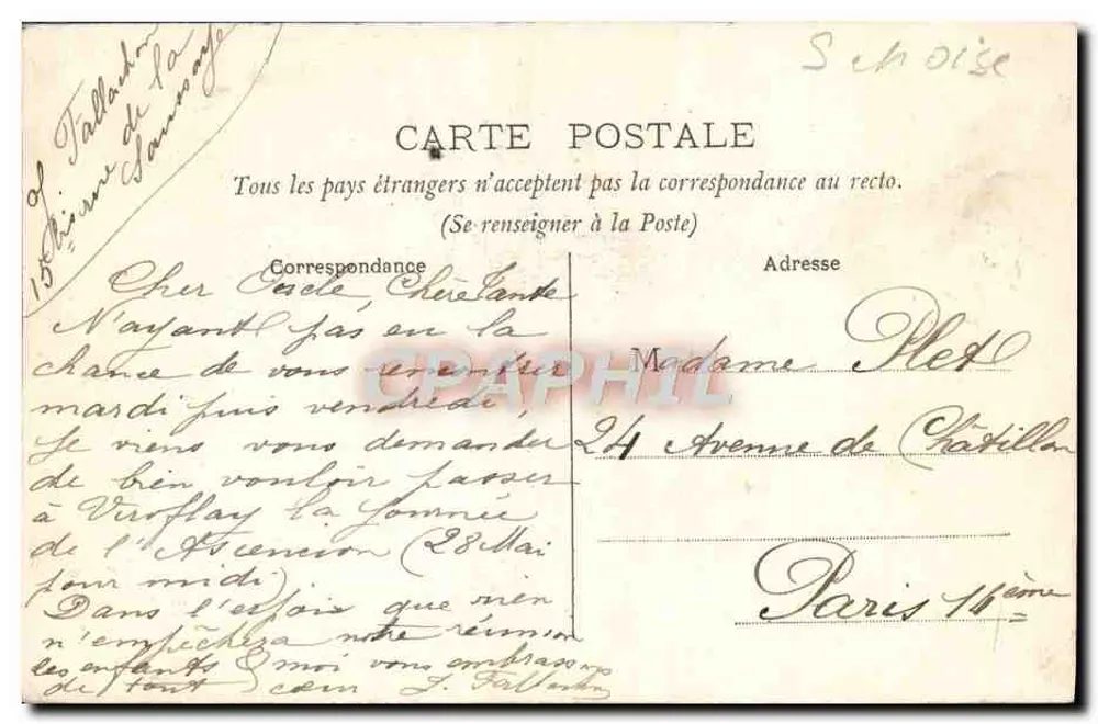 Viroflay (S.-et-O.) — Caminho de Caça — Casa Rasquin, em Viroflay. L'H. Peris. - Verso