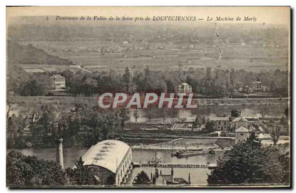 Panorama der Seine-Tal von Louveciennes — Die Marly-Maschine - Vorderseite