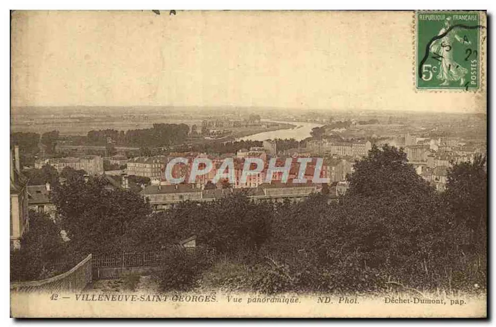 Villeneuve-Saint-Georges — Panoramablick — ND. Phol. Décher-Dumont, Papier. - Vorderseite