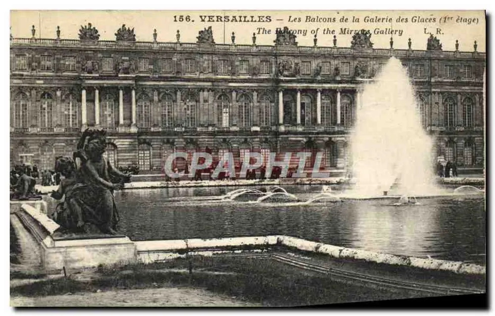 Versailles — Les Balcons de la Galerie des Glaces (1er étage) — L. R. — n° 156 - Recto