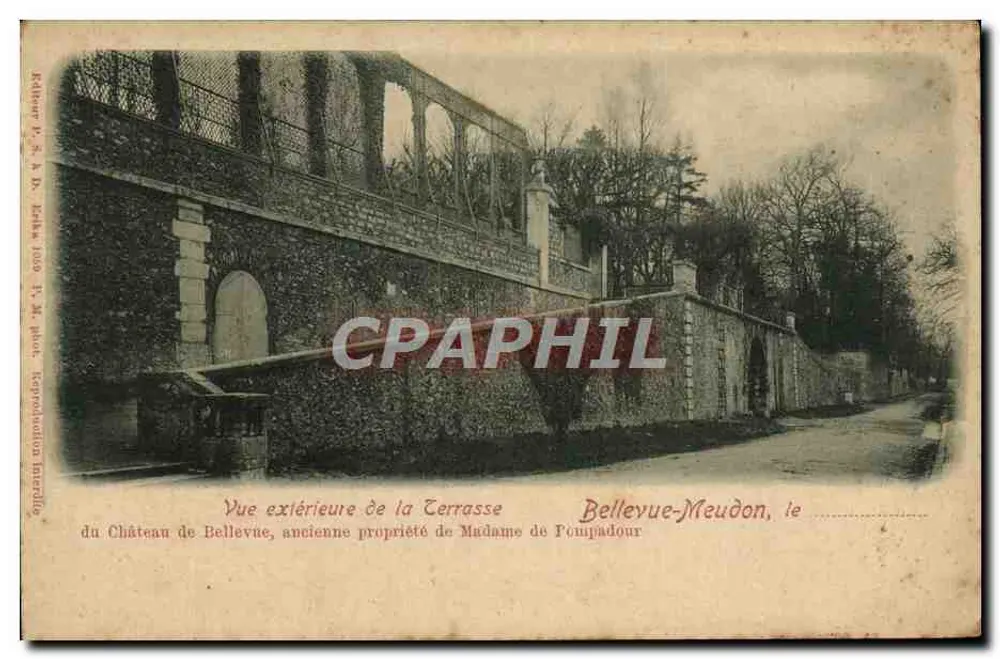 Bellevue-Meudon — Aussicht von der Terrasse des Schlosses Bellevue, ehemalige Besitzung der Madame de Pompadour — Kehler P. & B. D. Paris - Vorderseite