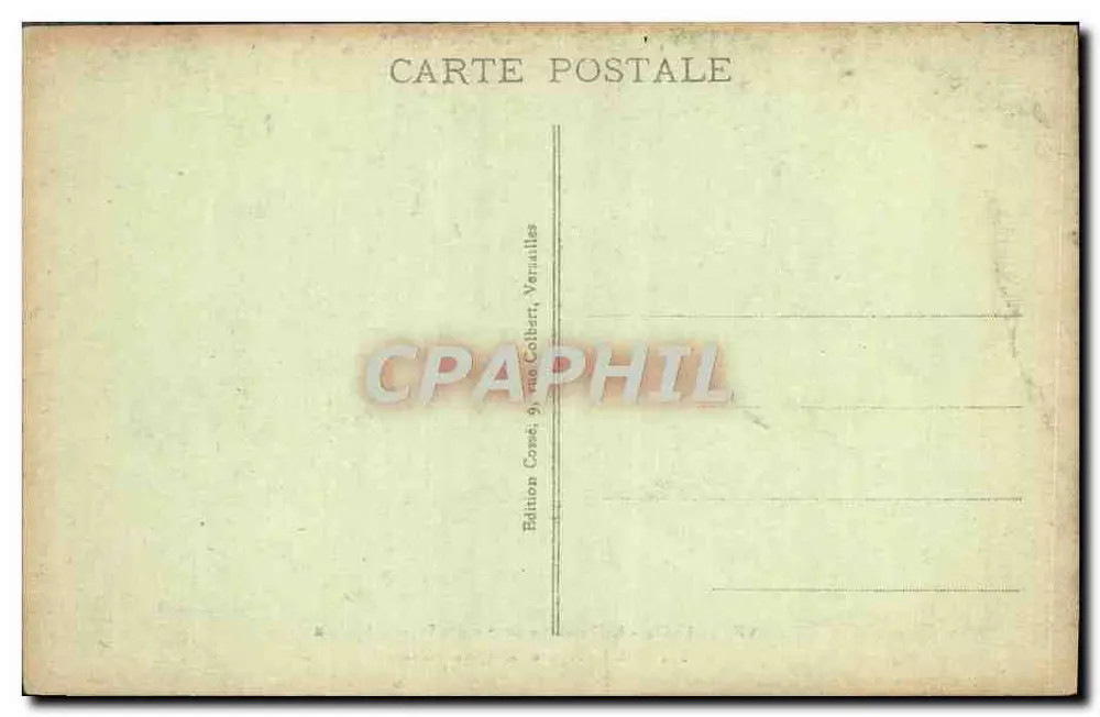 Bains d'Apollon — Vue des ruines et statue dans un cadre rocheux — Édition Coste, 9, rue Colbert, Vernailles - Verso