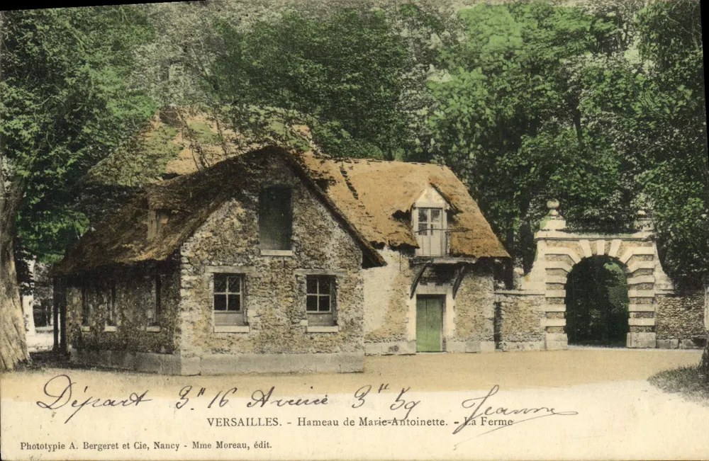 Versailles - Hameau de Marie-Antoinette - Die Farm — Phototypie A. Bergeret et Cie, Nancy, n° 3.16 - Vorderseite