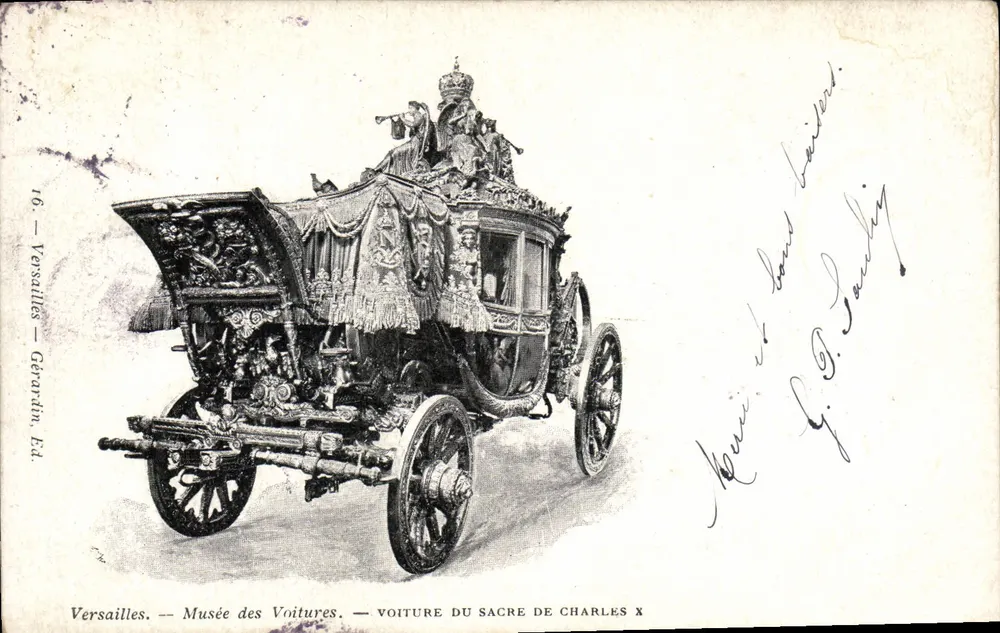 Versailles — Museum of Cars — Auto der Krönung von Charles X — Gérardin, Verlag - Vorderseite