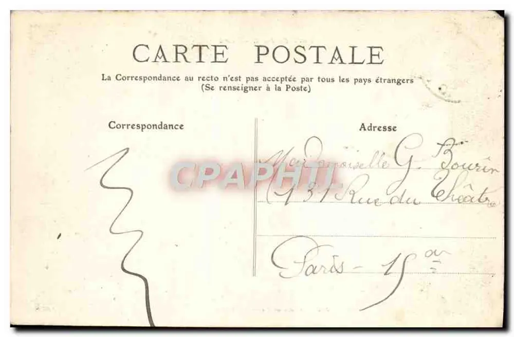 Avenida e Ponte do Diabo — Parque de Saint-Cloud — Coleção F. Fleury n°40 - Verso
