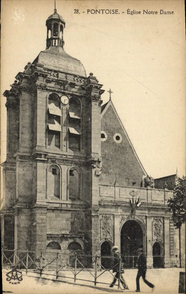 Pontoise — Iglesia de Notre-Dame — Fototipia L'Abéille, París, n°28 - Anverso