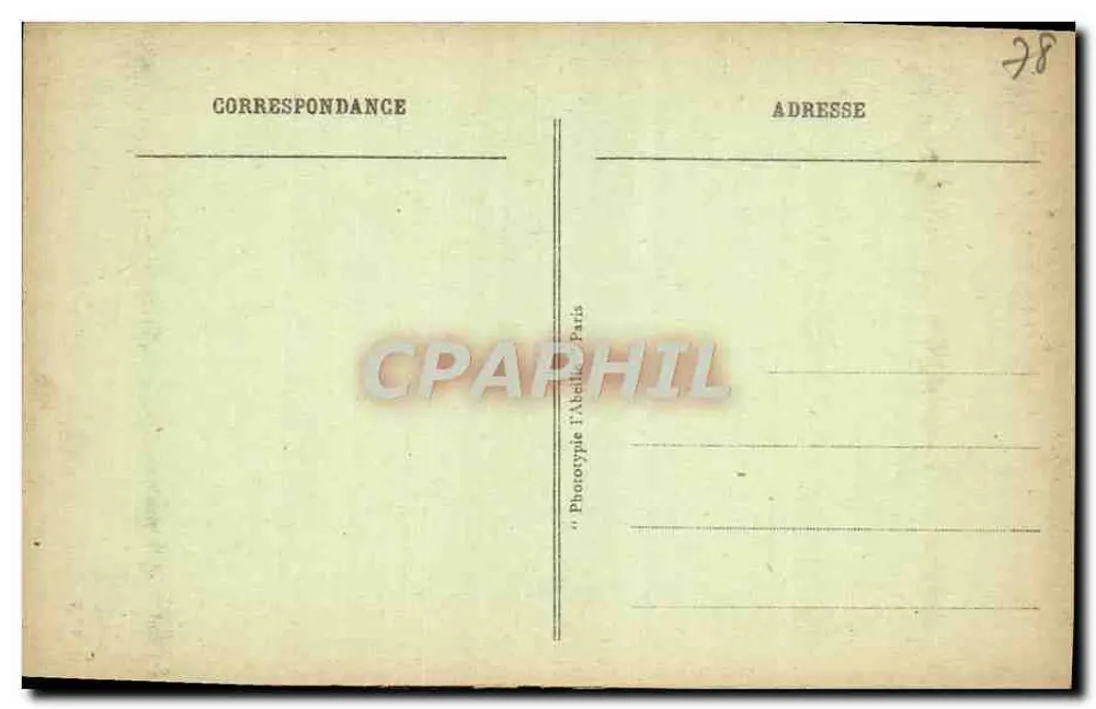 Pontoise — Iglesia de Notre-Dame — Fototipia L'Abéille, París, n°28 - Reverso