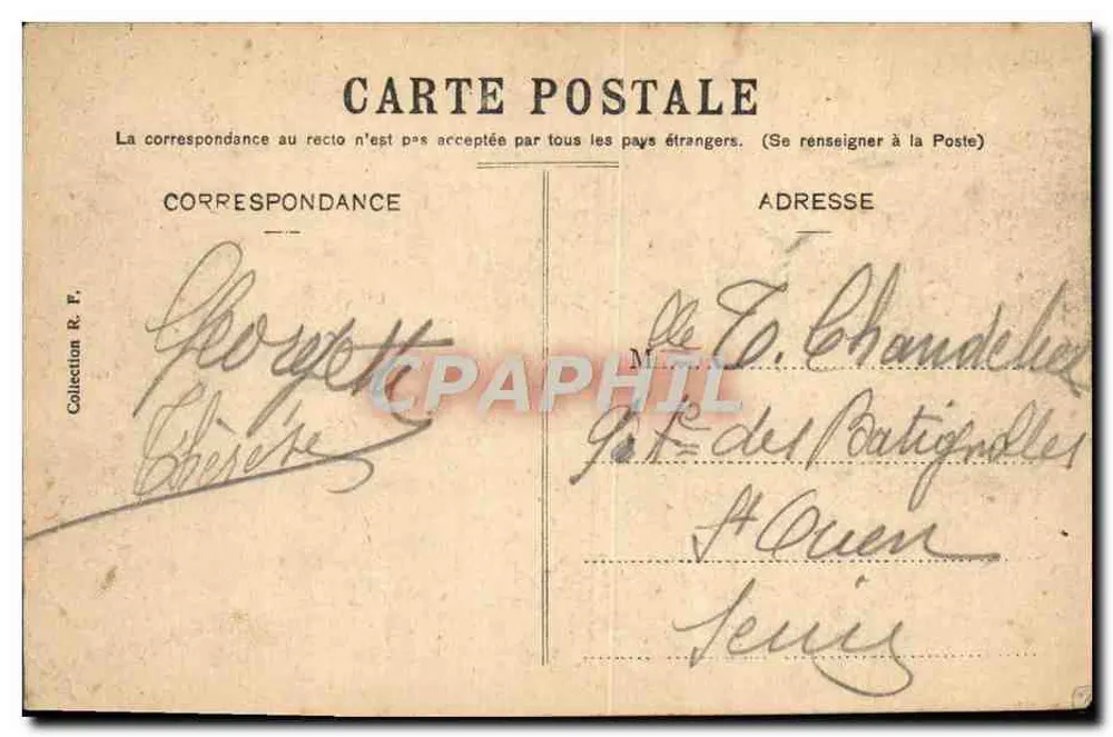 St-Germain-en-Laye — Ein Weg im Park vom Parterre aus gesehen — Verlag Ostes, Nr. 2361 - Rückseite