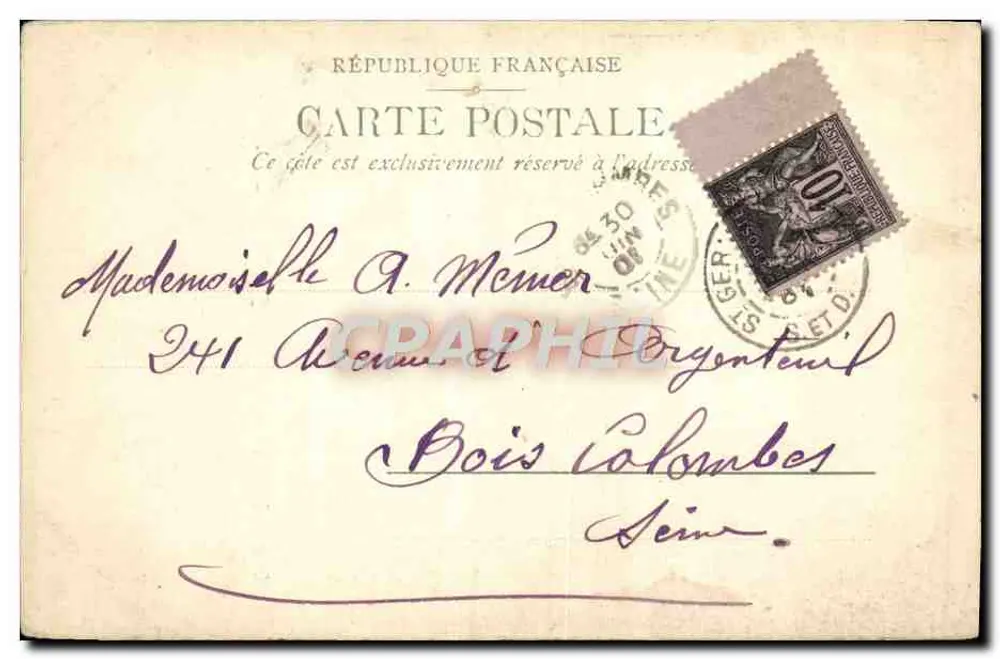 Cour do Castelo — St. Germain-en-Laye — S.K. & Co. D. 1904 - Verso