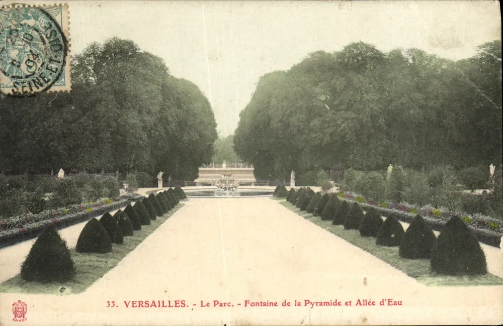 Versailles - Der Park - Fontäne der Pyramide und Wasserallee - NANCY, n°33 - Vorderseite