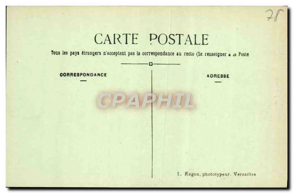 Versailles — A Orangerie e o Palácio — I. K. - Verso