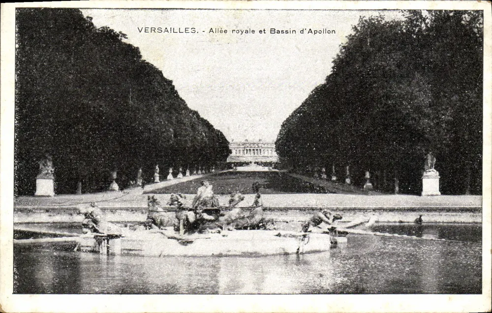 Versailles - Königliche Allee und Apollo-Becken — Verleger A. Cosse - Vorderseite