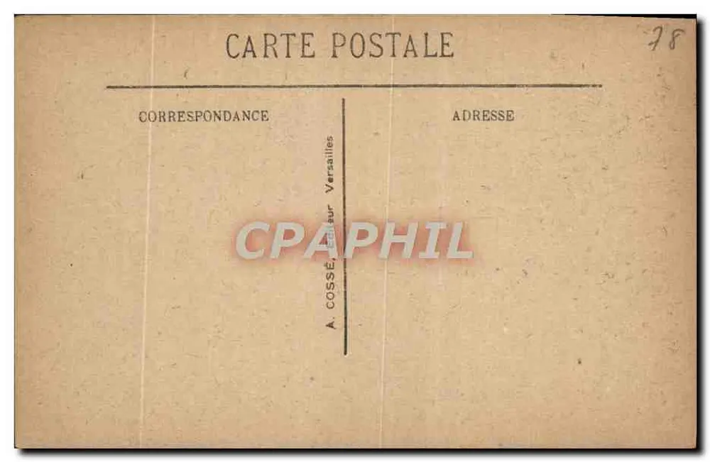 Versailles - Königliche Allee und Apollo-Becken — Verleger A. Cosse - Rückseite