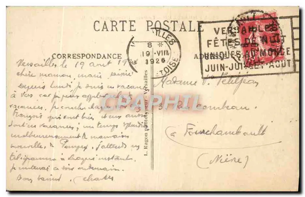 Versailles — O Parque - A Orangerie — L.R. — n°31 - Verso