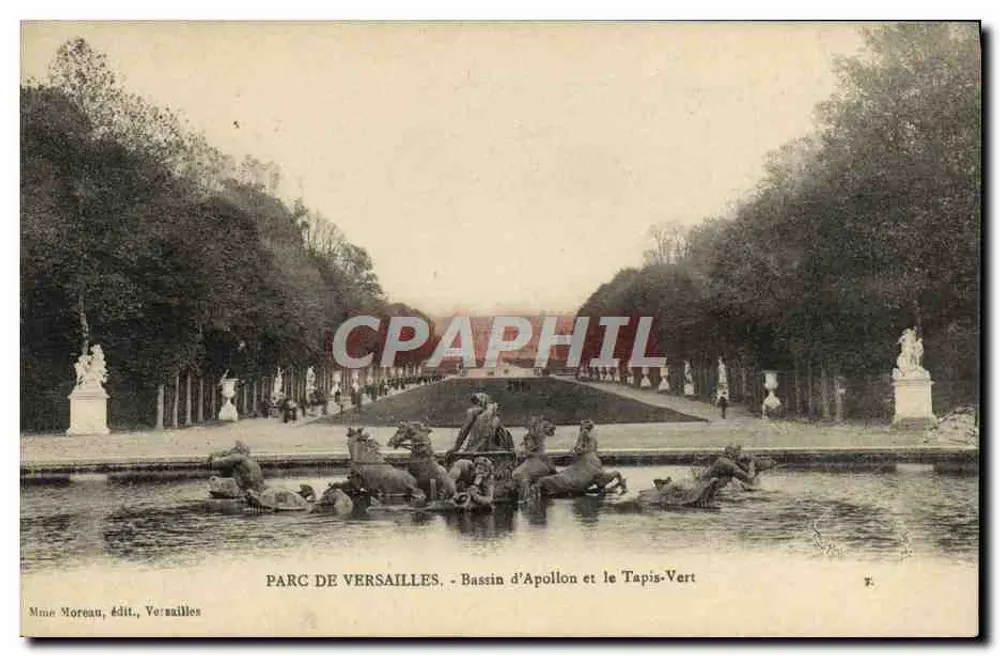 Parc de Versailles - Bassin d'Apollon und der Tapis-Vert — Mme Moreau, Verlag, Versailles - Vorderseite