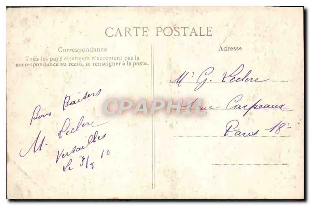 Versailles — O Parque - Flore (A Primavera) — E.D. n°49 - Verso