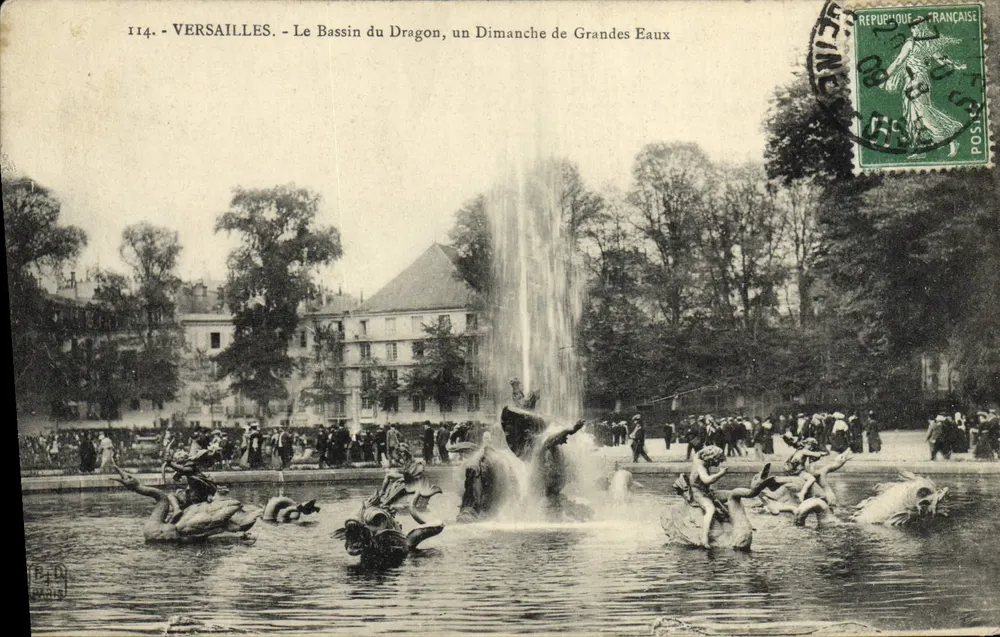 Versailles - Der Drachenbrunnen, ein Sonntag der Großen Wasser — Verlag P.B.D. Paris, Nr. 114 - Vorderseite