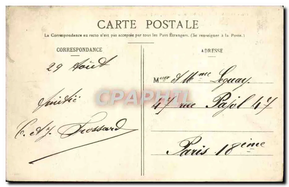 Versailles - Der Drachenbrunnen, ein Sonntag der Großen Wasser — Verlag P.B.D. Paris, Nr. 114 - Rückseite