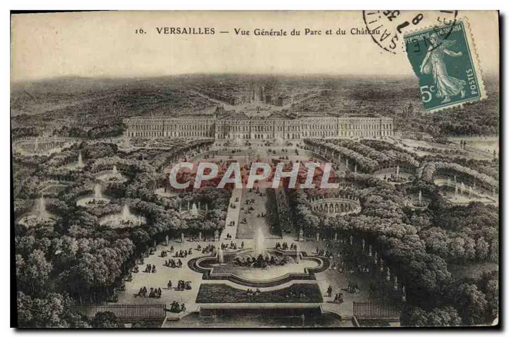 Versailles — Allgemeiner Blick auf den Park und das Schloss — Versailles - Vorderseite