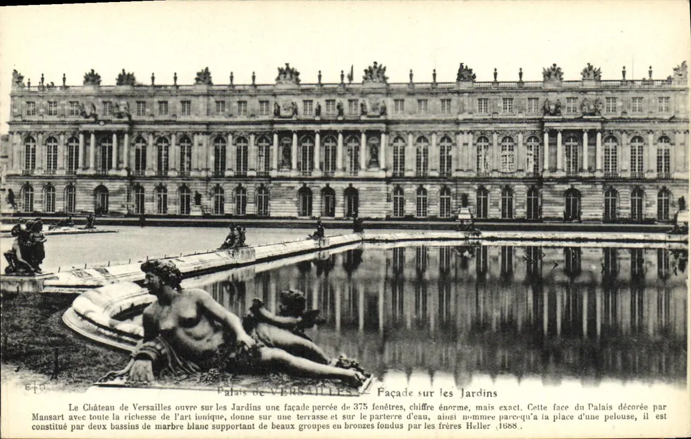 Palácio de Versalhes — Fachada sobre os Jardins — Editor E.P. (n° 840) - Frente