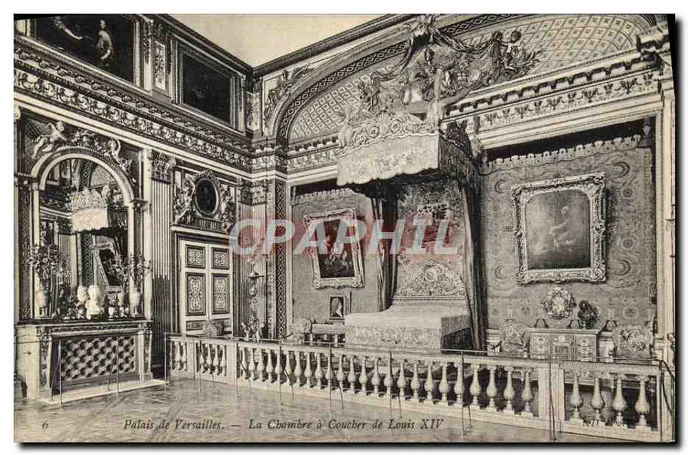Schloss Versailles — Schlafzimmer von Ludwig XIV — Verlag N. D. (Nr. 6) - Vorderseite