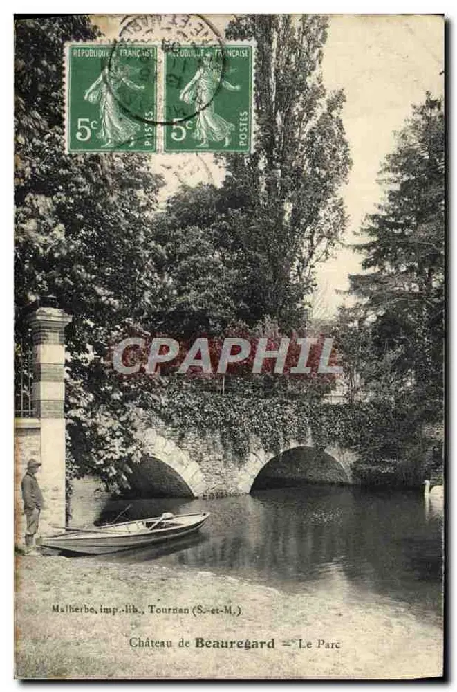 Castelo de Beauregard — O Parque — Malherbe, imp.-lib., Tournan (S.-et-M.) - Frente