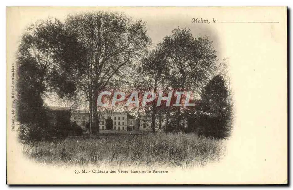 Schloss der Vives Eaux und der Parterre — Melun — Tribault, Verleger, Melun-Fontainebleau, Nr. 59 M. - Vorderseite